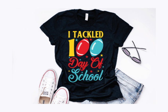 100 Days of School Football Design: A Versatile Graphic for Local Business Branding
