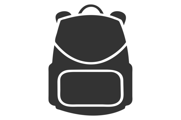 Backpack Black Icon: Graphics for Editorial Use