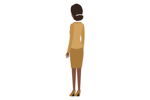 Black Woman in Formal Clothes Rear View: Graphics for Branding