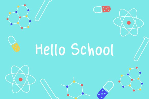 Blue Hello School Background Art Graphics
