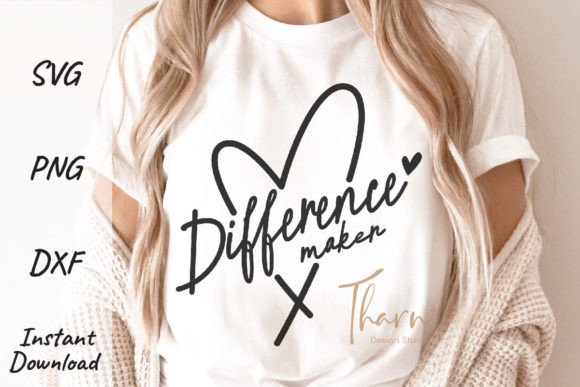 Graphics & T-Shirt Designs: Difference Maker Svg Teacher Sublimation