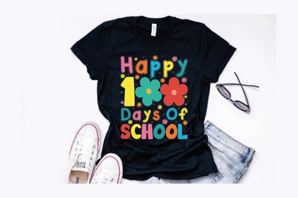 Groovy 100th Day of School Design: A Vibrant Graphic Asset for Bloggers and Content Creators