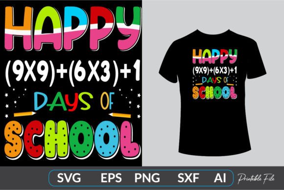Happy 100 Days of School T-shirt Design