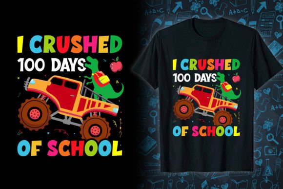 Kids 100 Days of School T-shirt Design Graphics