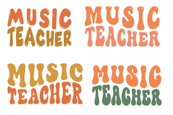 Music Teacher SVG Wavy Bundle T-shirt Graphics