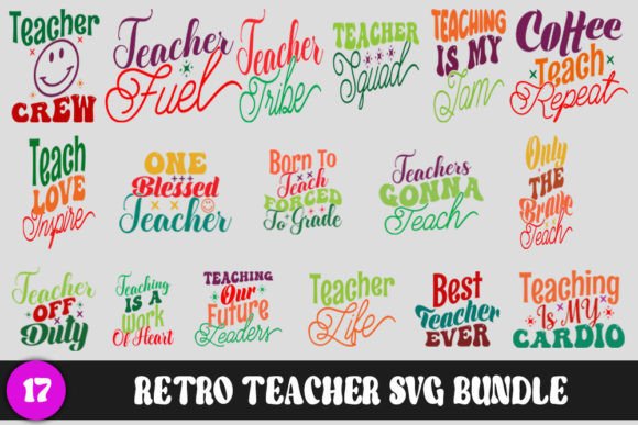 Retro Teacher Quotes Svg Bundle Graphics