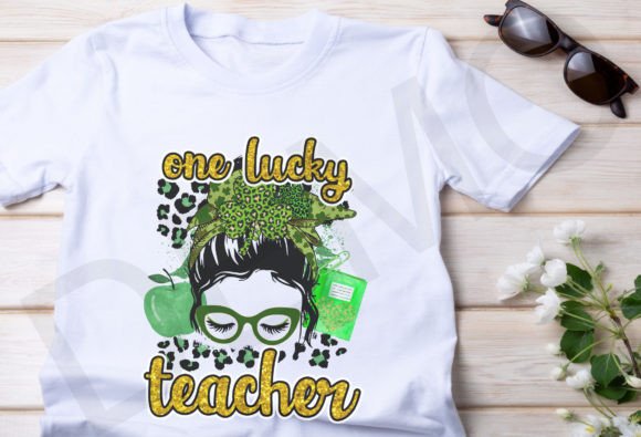 St. Patrick's Day One Lucky Teacher PNG Graphics