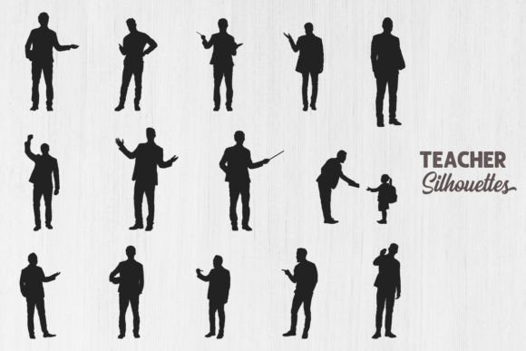 Teacher Silhouettes, Teacher Svg Bundle